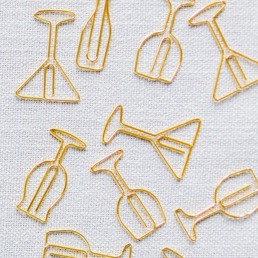 Gold Cocktail Paper Clips - Wine, Martini, Champagne NWT